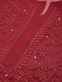 House of Pataudi Floral Embroidered Regular Chikankari Jashn Kurta with Trousers & Dupatta