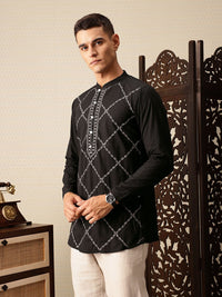 House of Pataudi Embroidered Pure Cotton Jashn Kurta