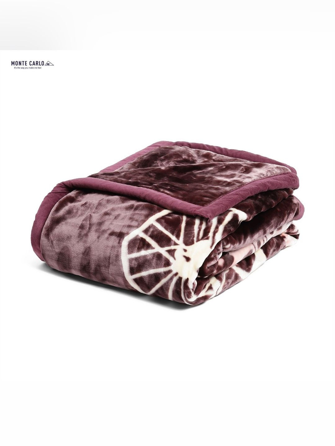 Monte Carlo Camel Brown & Pink Geometric Mild Winter 850 GSM Single Bed Blanket