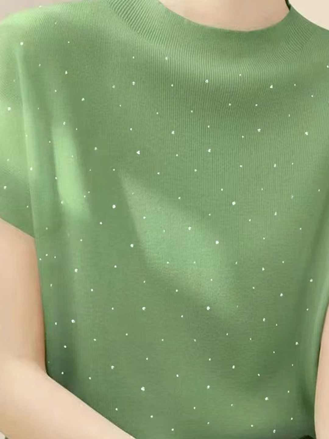DressBerry Polka Dot Print Crop Top