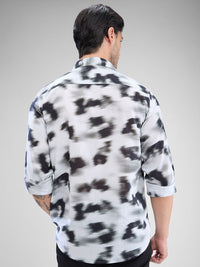 SPYKAR Men Slim Fit Abstract Printed Opaque Spread Collar Casual Shirt