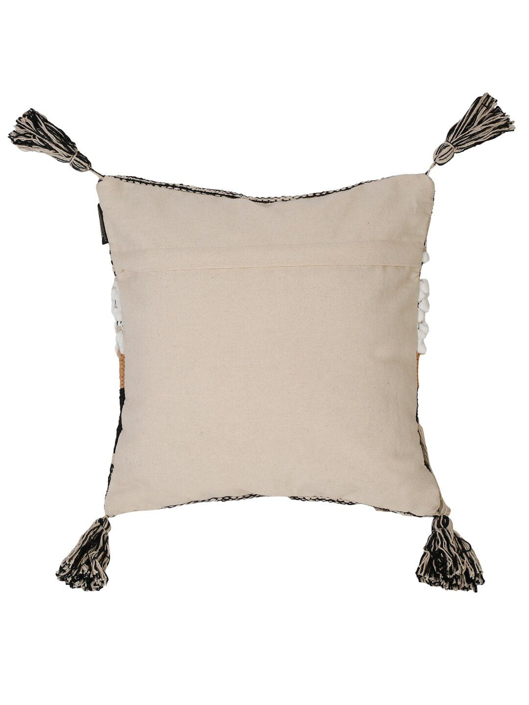 HOSTA HOMES Black & Cream-Coloured Set of 2 Geometric Velvet Square Cushion Covers