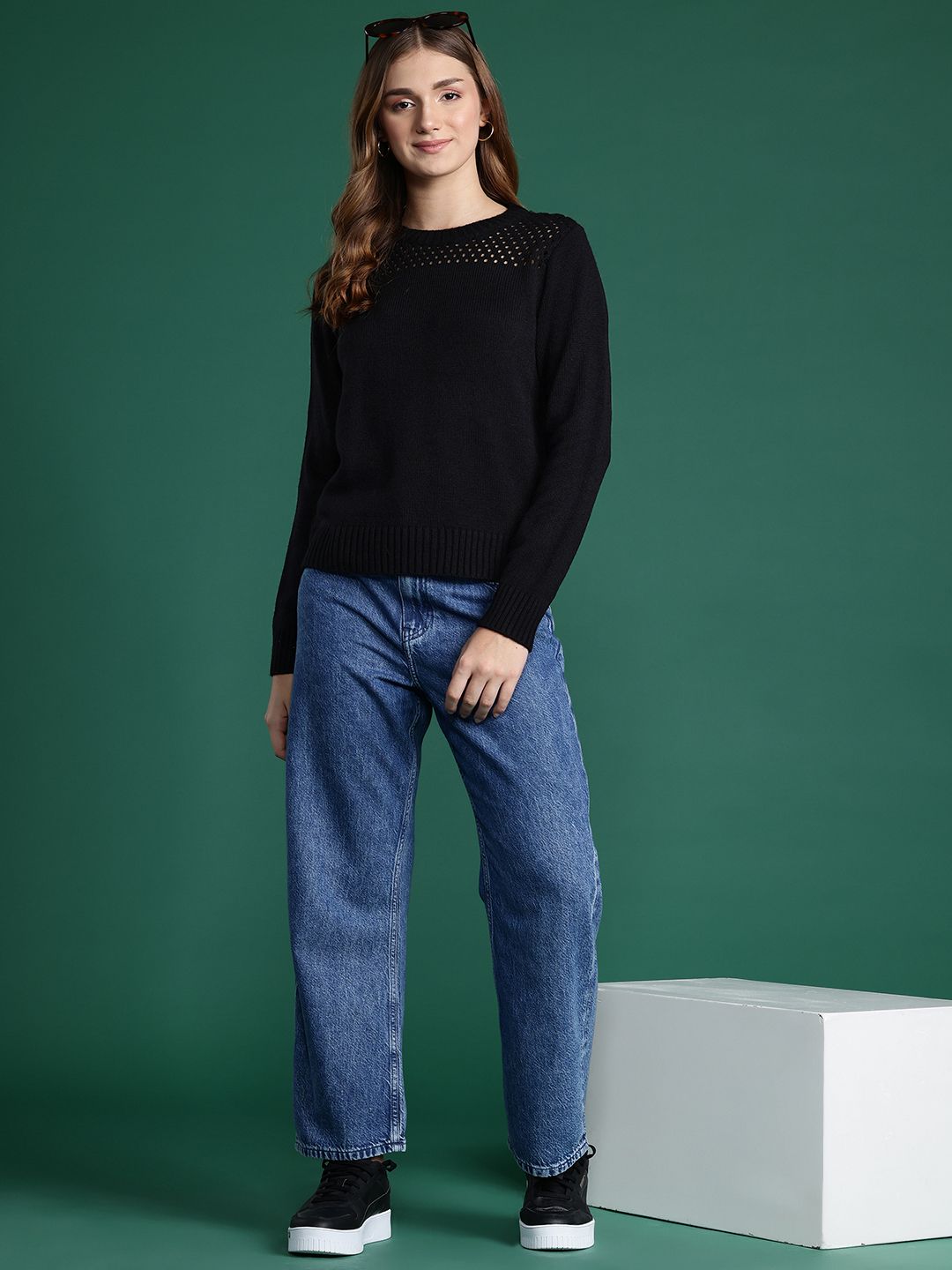 DressBerry Open Knit Pullover