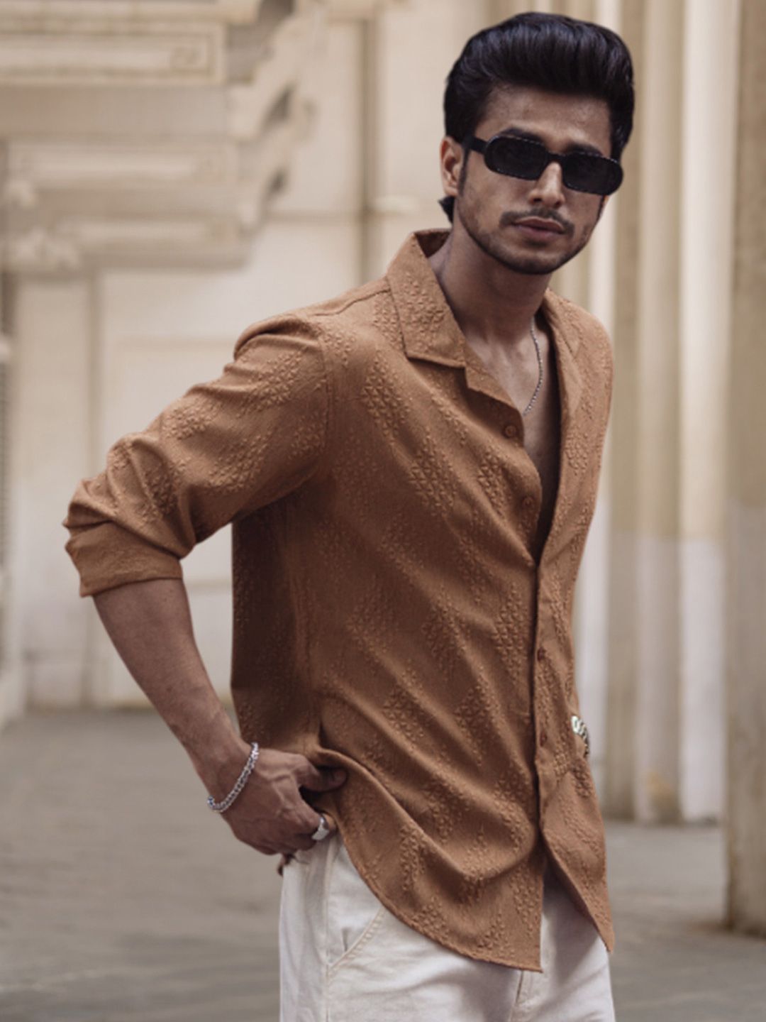 Powerlook Men Textured Opaque Regular Shirt