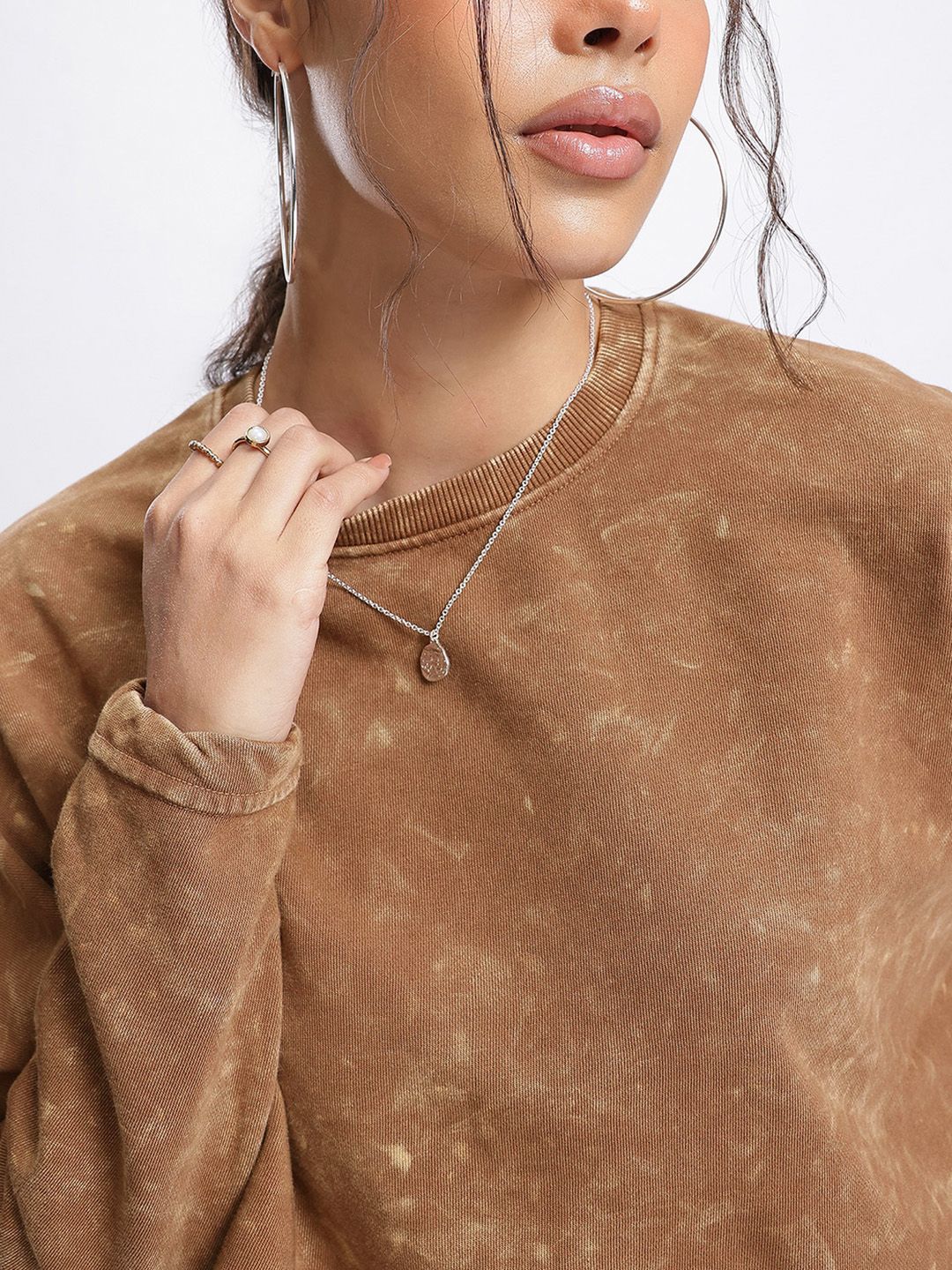 DressBerry Dyed Cropped Boxy Sweatshirt