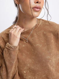 DressBerry Dyed Cropped Boxy Sweatshirt