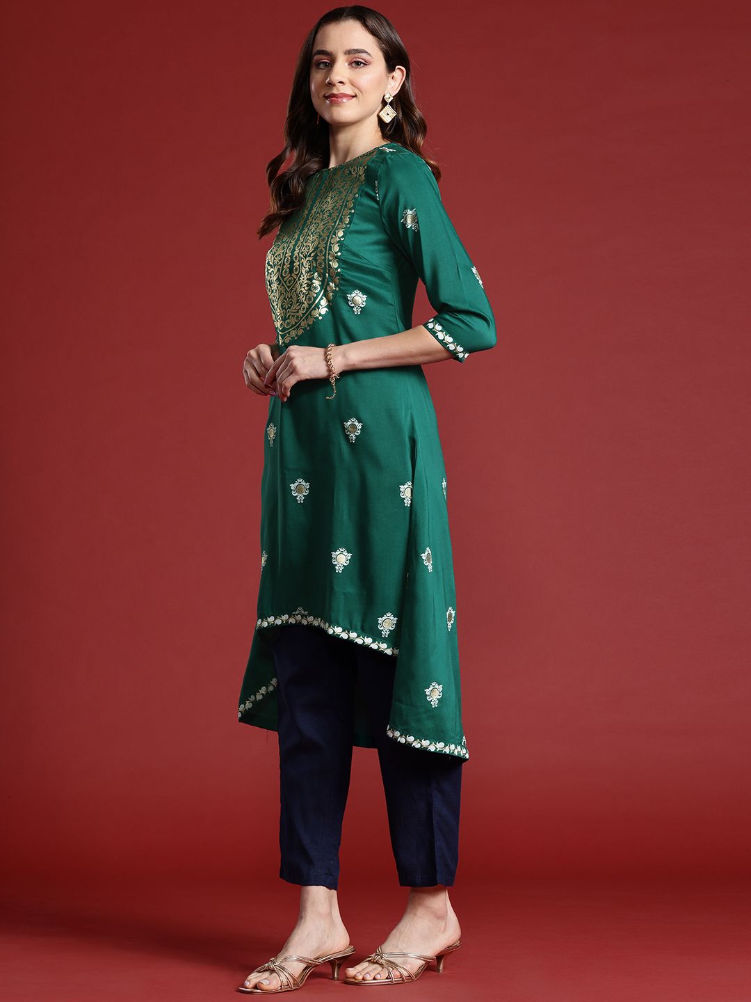 Anouk Ethnic Motifs Printed Straight Kurta