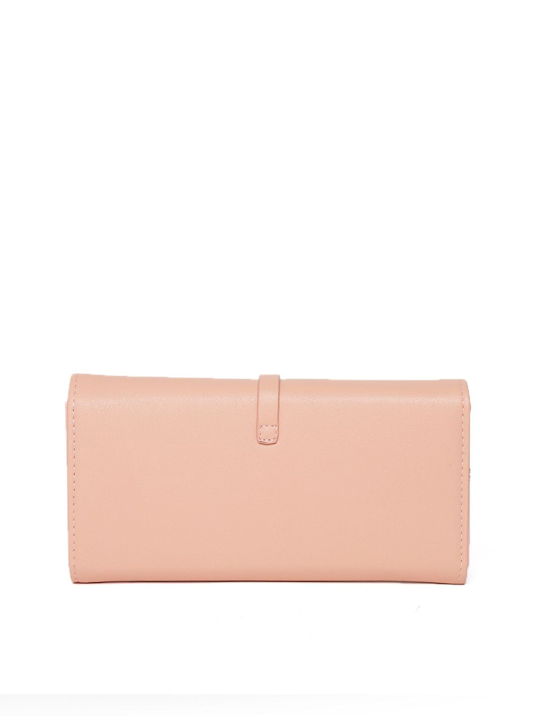 Lino Perros Women Peach-Coloured Solid Three Fold Wallet