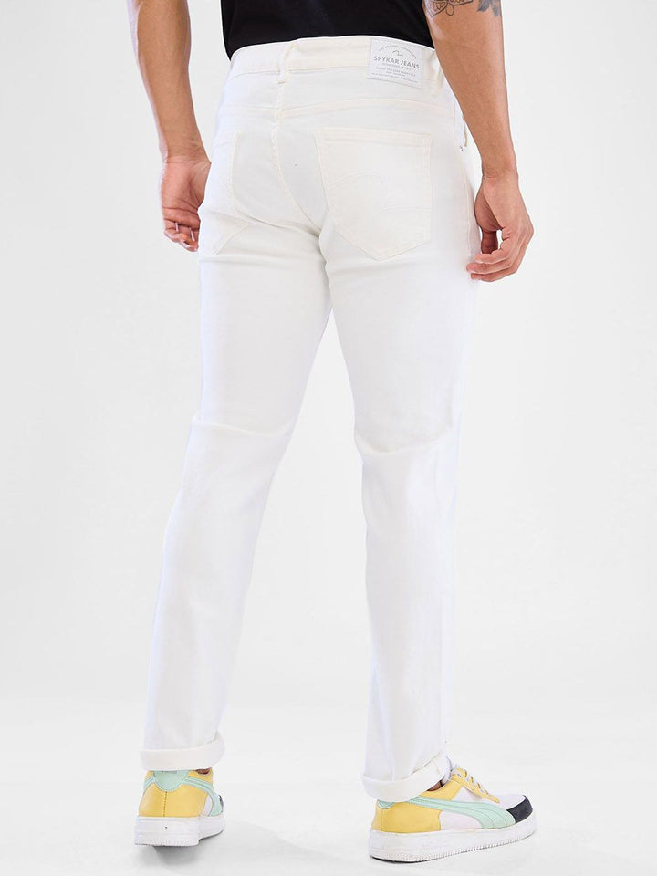 SPYKAR Men Slim Fit Low-Rise Clean Look Stretchable Cropped Jeans