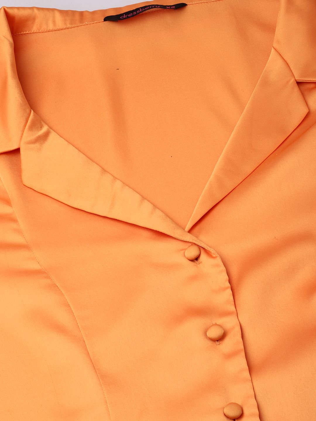 DressBerry Posh Perception Lapel Collar Satin Shirt