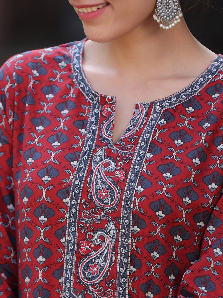 Rain & Rainbow Women Floral Printed Flared Sleeves Kurta