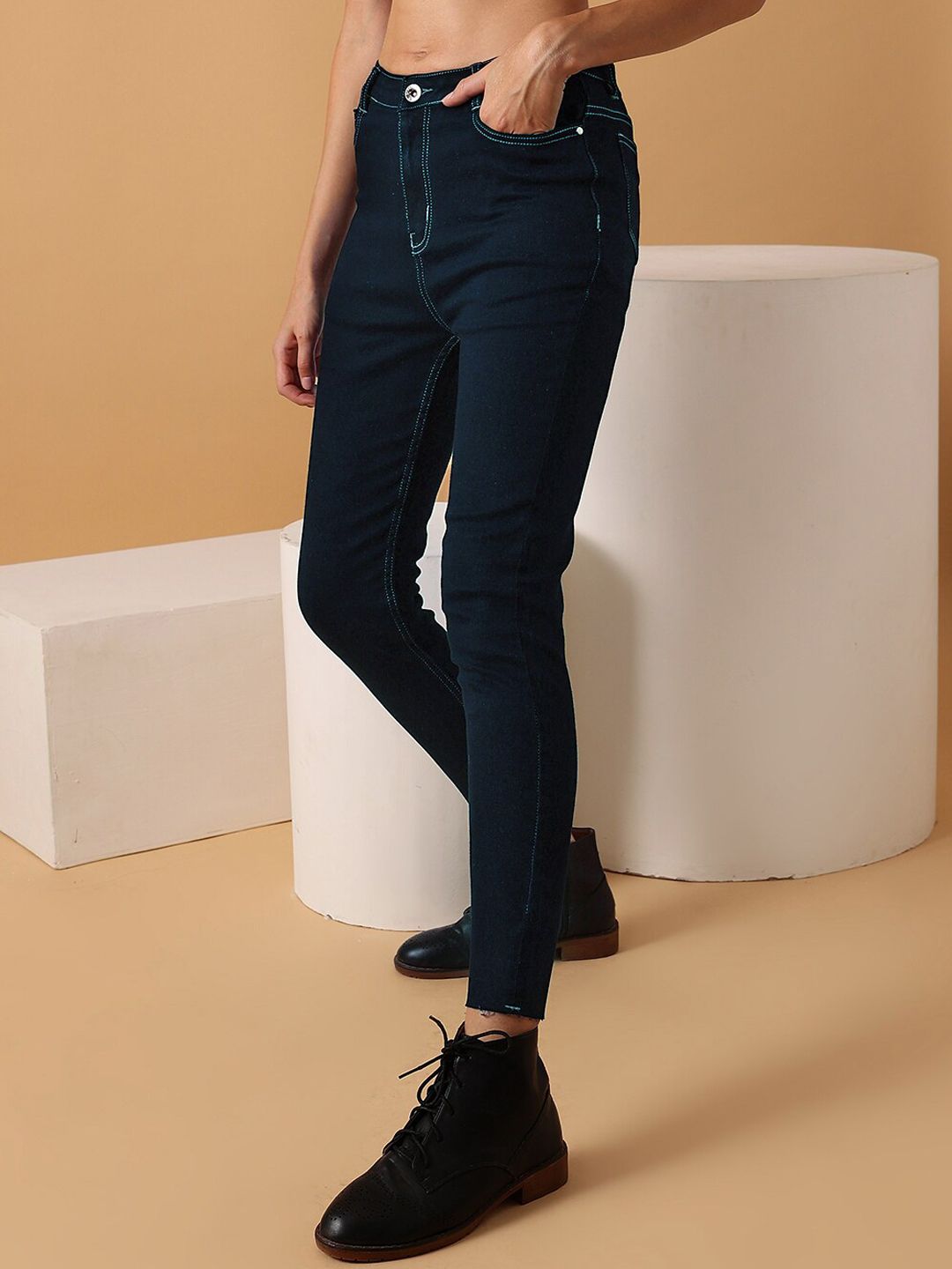 STREET 9 Women Narrow Slim Fit Clean Look Stretchable Jeans