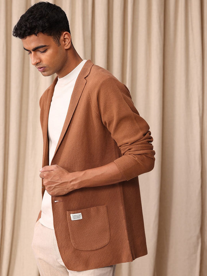 Mr Bowerbird Self Design Tailored Fit Single-Breasted Casual Blazer