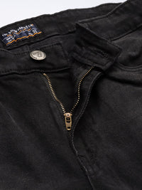 The Indian Garage Co Men Black Slim Fit Low Distress Light Fade Stretchable Jeans