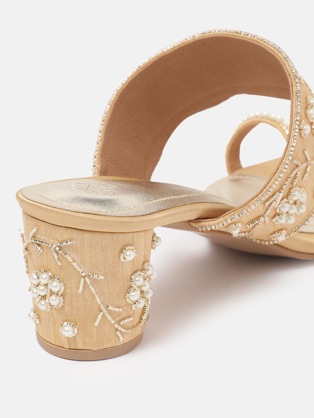House of Pataudi Ethnic Embellished Block Heel