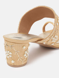 House of Pataudi Ethnic Embellished Block Heel