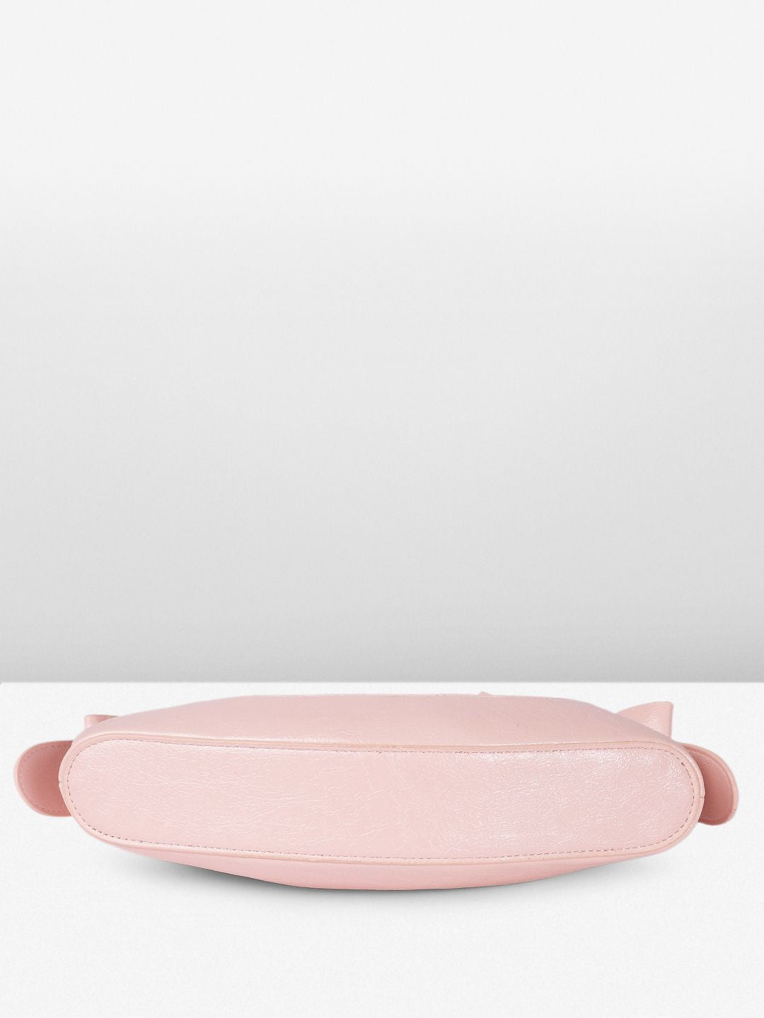 DressBerry Textured Half Moon Shoulder Bag with Bow Detail