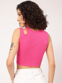 DressBerry Subtle & Trendy Cut-Out Sleeveless Crop Top