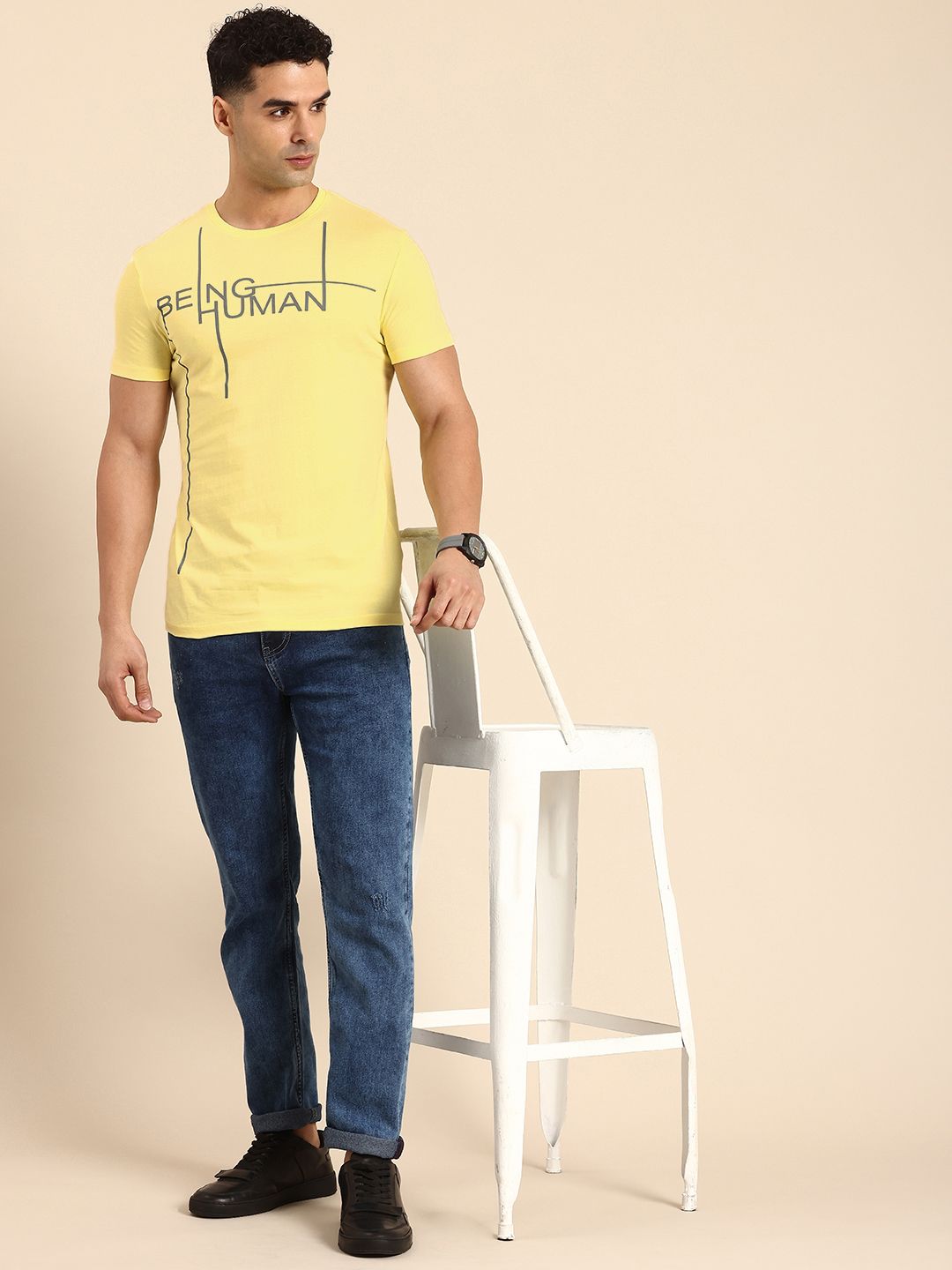 Being Human Brand Logo Printed Pure Cotton T-shirt