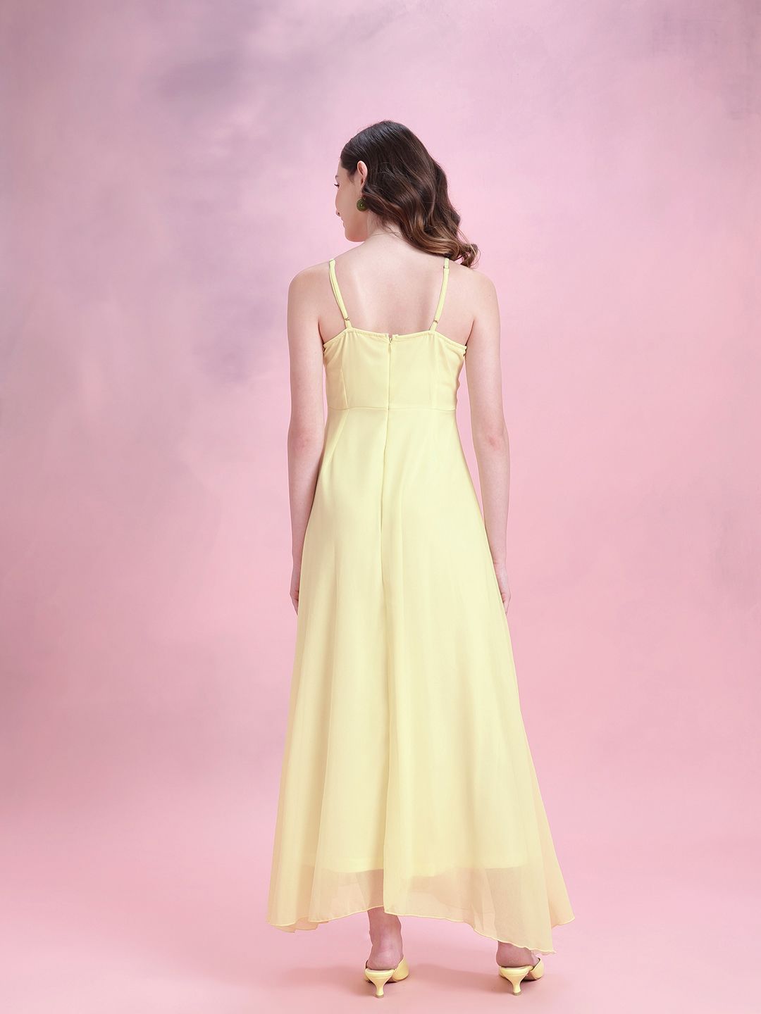 DressBerry Front Slit Shoulder Straps Maxi Dress