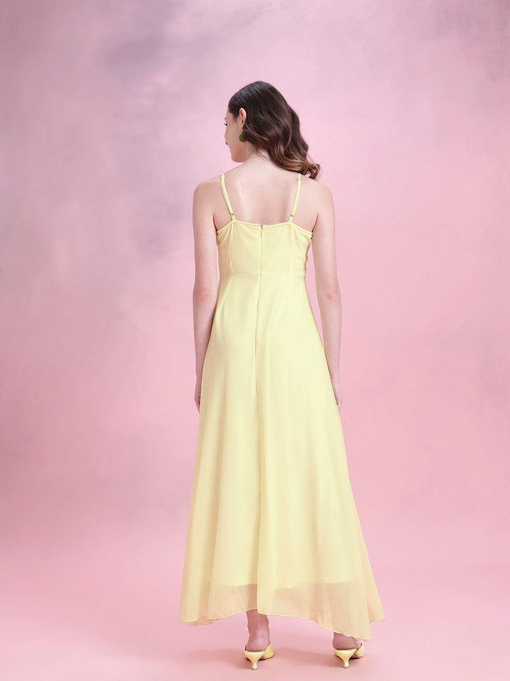 DressBerry Front Slit Shoulder Straps Maxi Dress