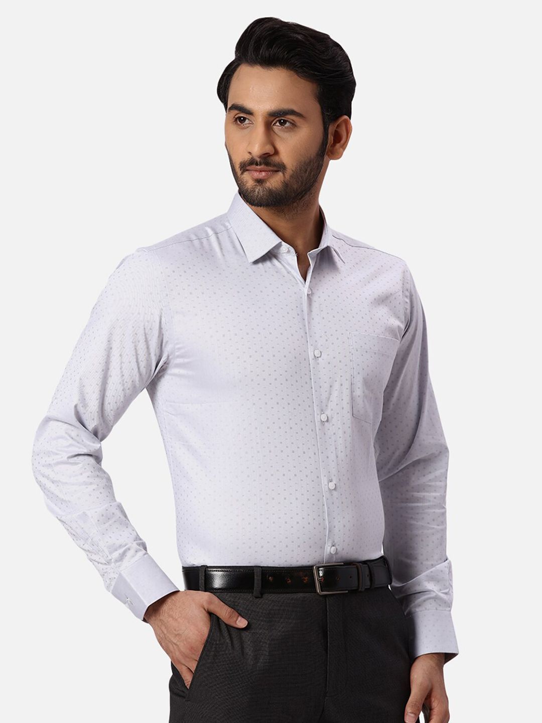 Park Avenue Textured Slim Fit Cotton Formal Shirt