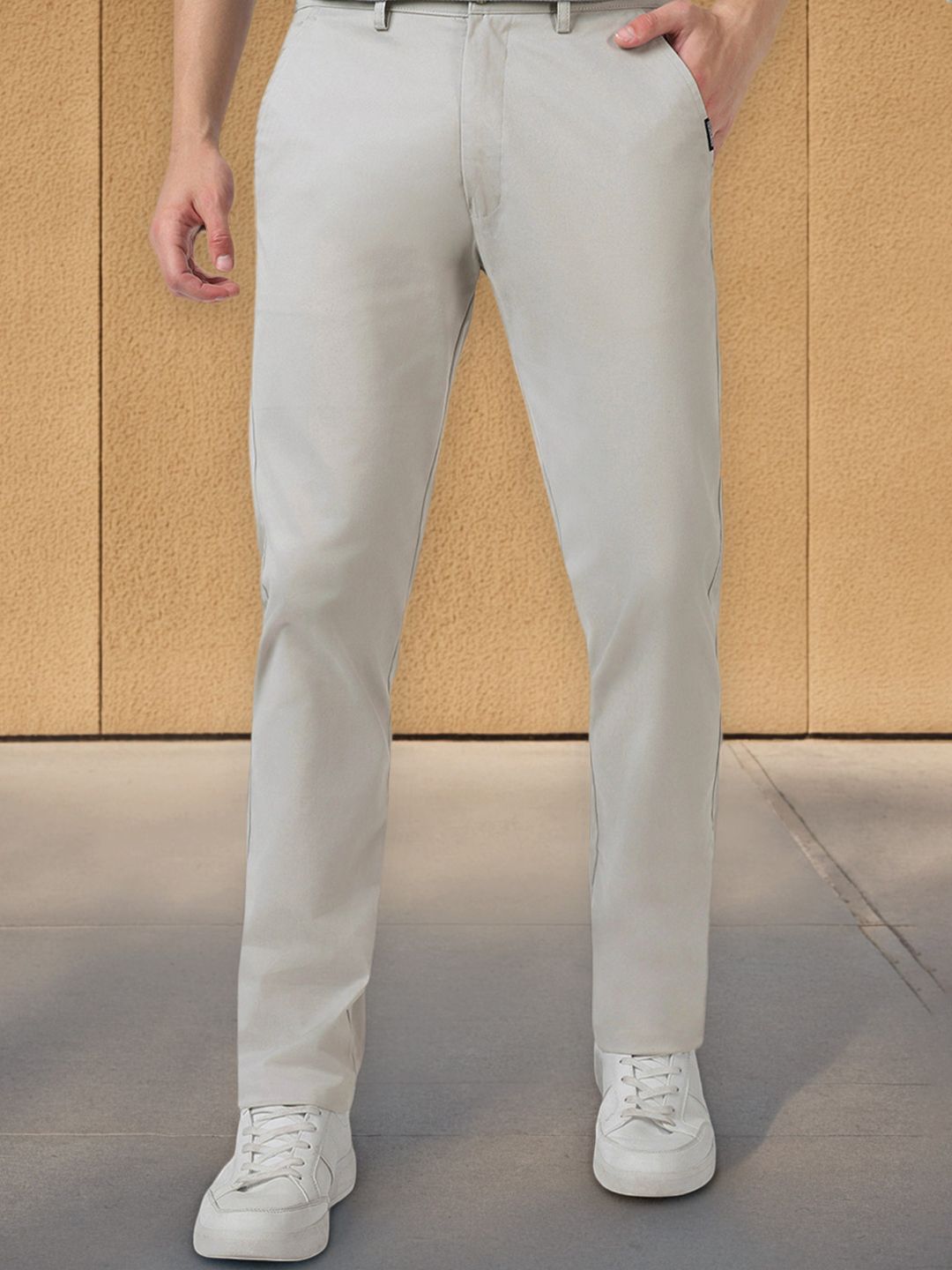 Urbano Fashion Men Grey Slim Fit Solid Chinos