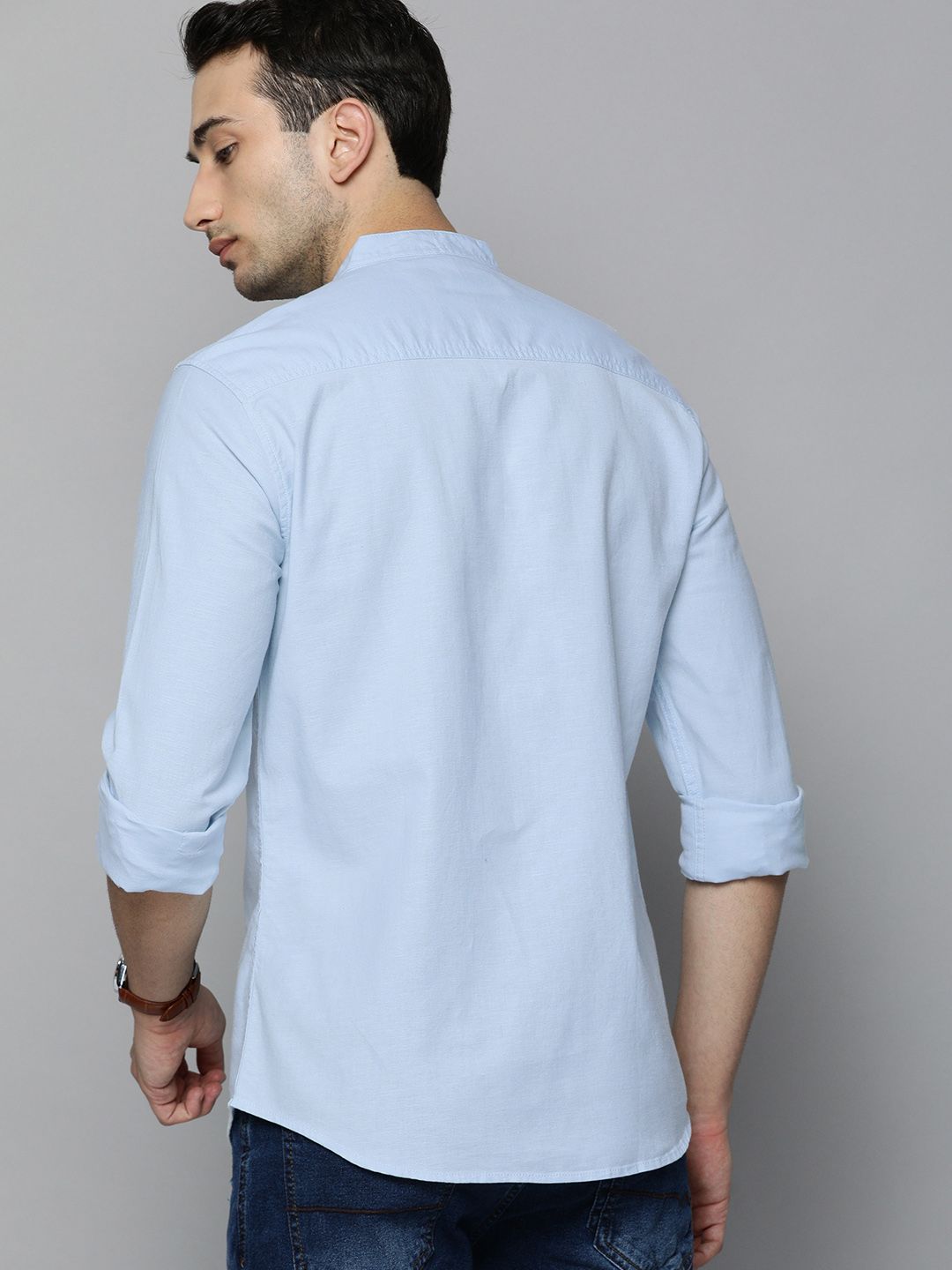 The Indian Garage Co Men Blue Solid Casual Shirt