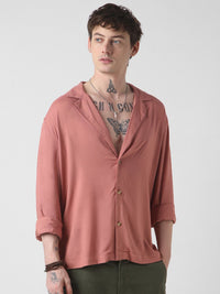VASTRADO Men Classic Solid Cuban Collar Casual Shirt
