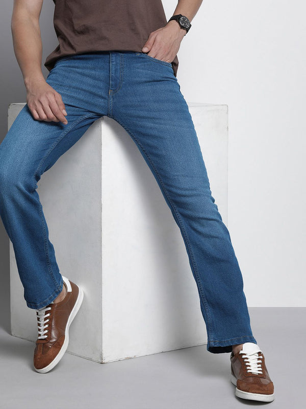 The Indian Garage Co Men Bootcut Light Fade Stretchable Jeans