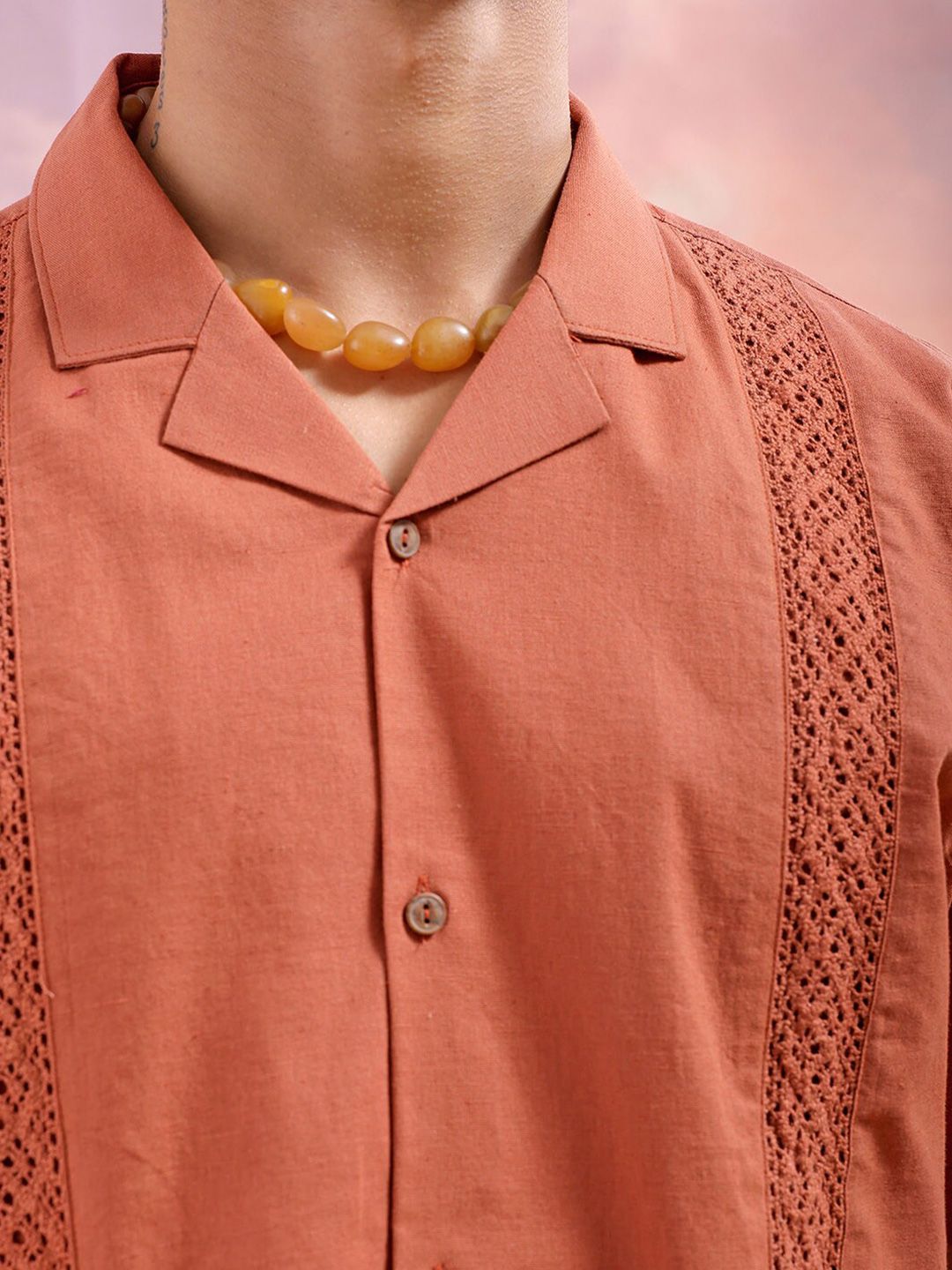 The Indian Garage Co Men Relaxed Fit Embroidery Resortwear Shirt