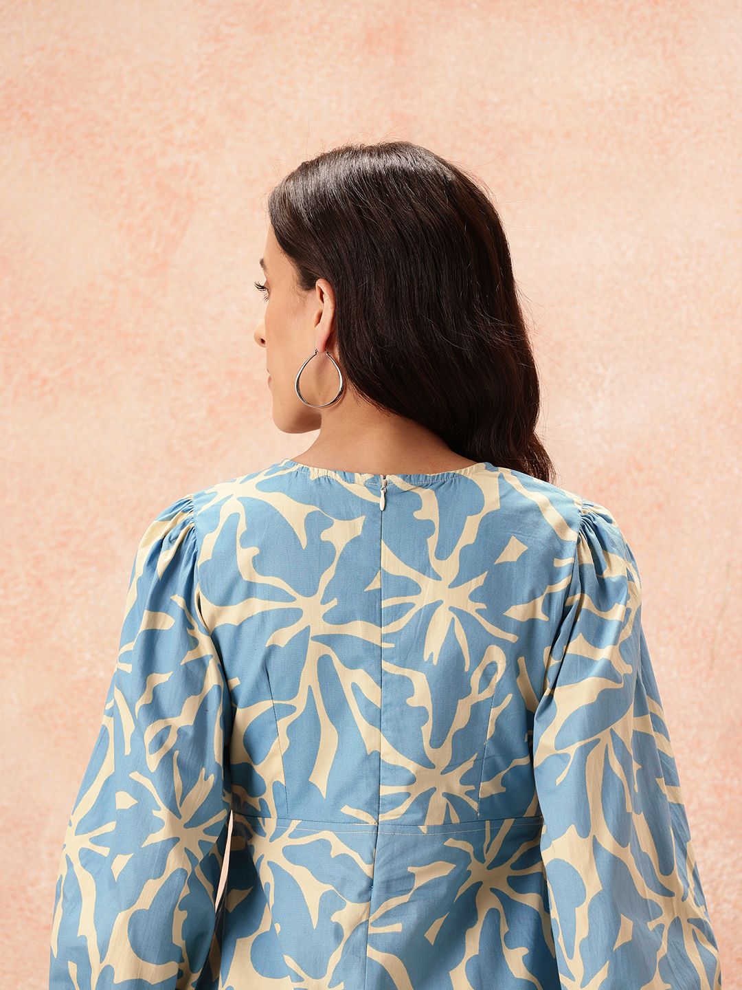 all about you Floral Print Pure Cotton A-Line Midi Dress