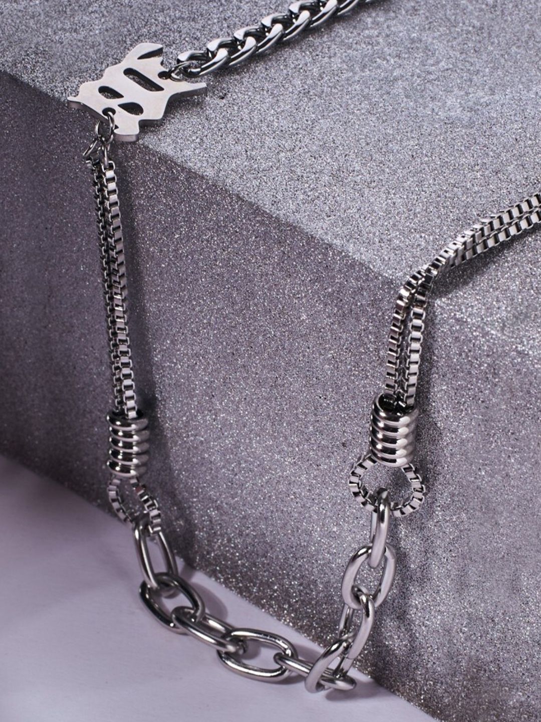 SALTY Men Silver-Plated Stainless Steel Necklace