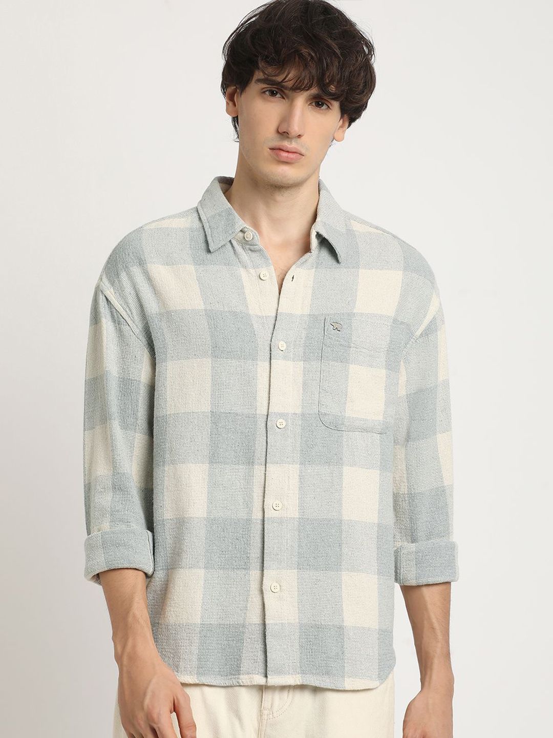 THE BEAR HOUSE Men Checked Relax Fit Casual Shirt