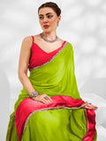Mitera Colourblocked Mirror Work Pure Georgette Saree