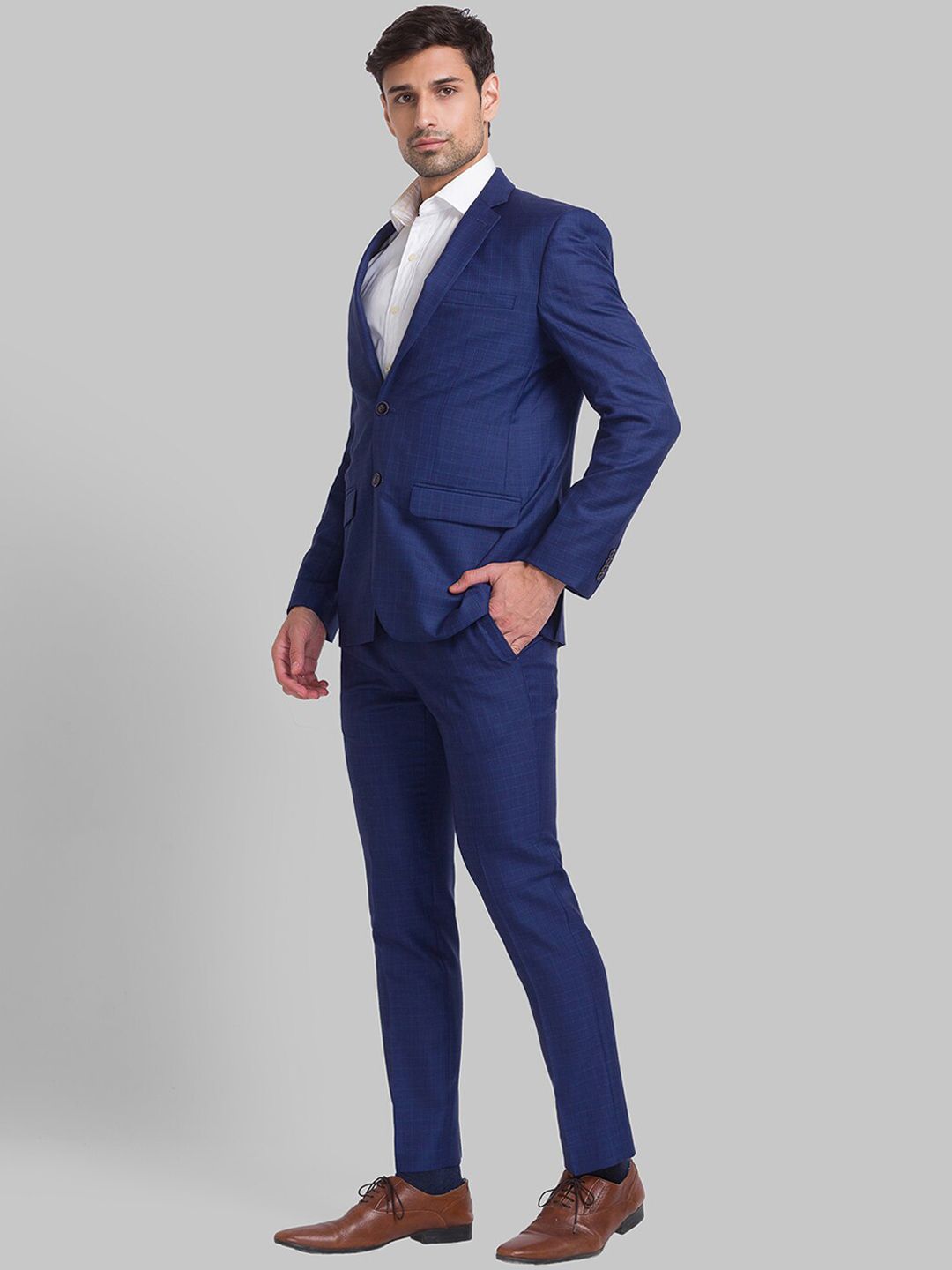Park Avenue Men Checked Single-Breasted 2-Piece Suit