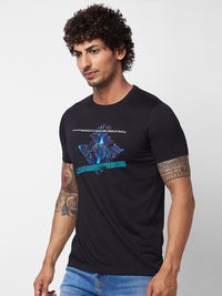 SPYKAR Graphic Printed Cotton Slim Fit T-shirt