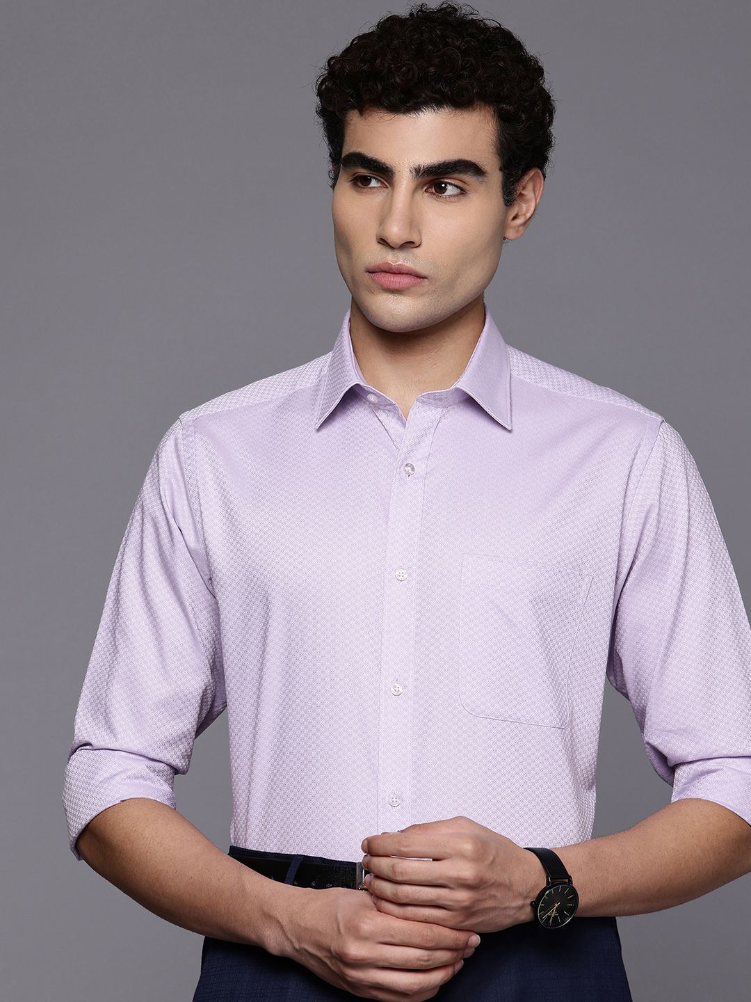 Raymond Pure Cotton Textured Slim Fit Formal Shirt