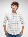 Spykar Men Slim Fit legap menyebar baju kasual kolar