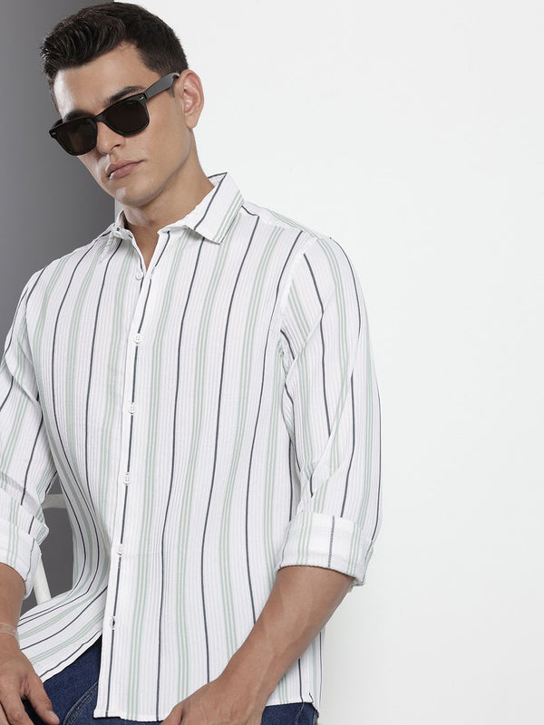 The Indian Garage Co Striped Pure Cotton Casual Shirt