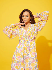 QUIERO Printed Culotte Jumpsuit