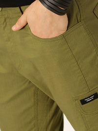 Thomas Scott Men Smart Slim Fit Linen Cotton Cargos Trousers