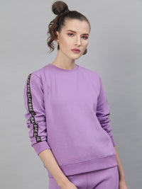 STREET 9 Women Lavender Solid Sweatshirt