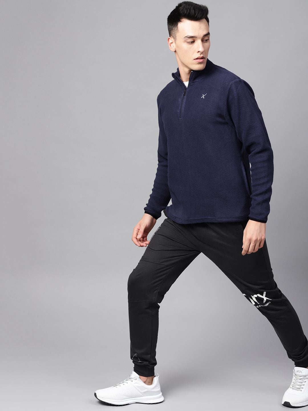 HRX by Hrithik Roshan Outdoor Men Navy Blue Solid Sweatshirt