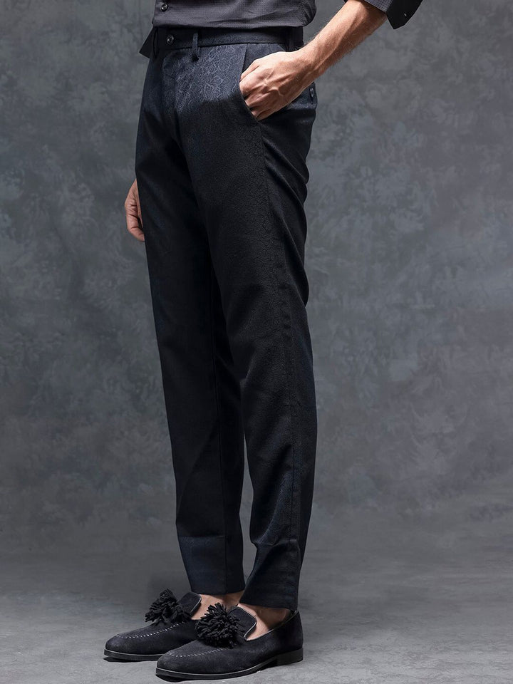 RARE RABBIT Men Seth Mid-Rise Slim Fit Flat-Front Plain Trouser