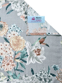 Myntra Elegant Homes Grey Floral 300 TC Single Bedsheet with 1 Pillow Covers