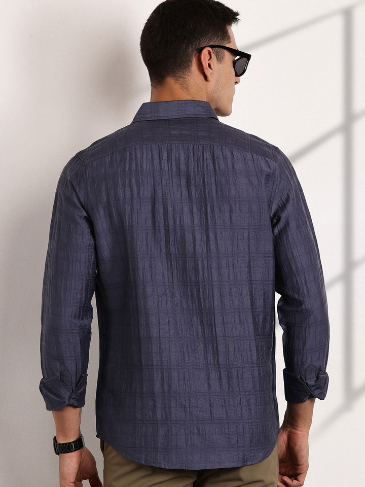 Thomas Scott Men Classic Slim Fit Opaque Casual Shirt