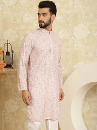 SOJANYA Floral Printed Thread Work Pure Cotton Regular Kurta