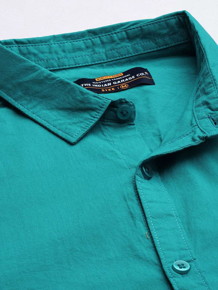 The Indian Garage Co Men Blue Solid Casual Shirt