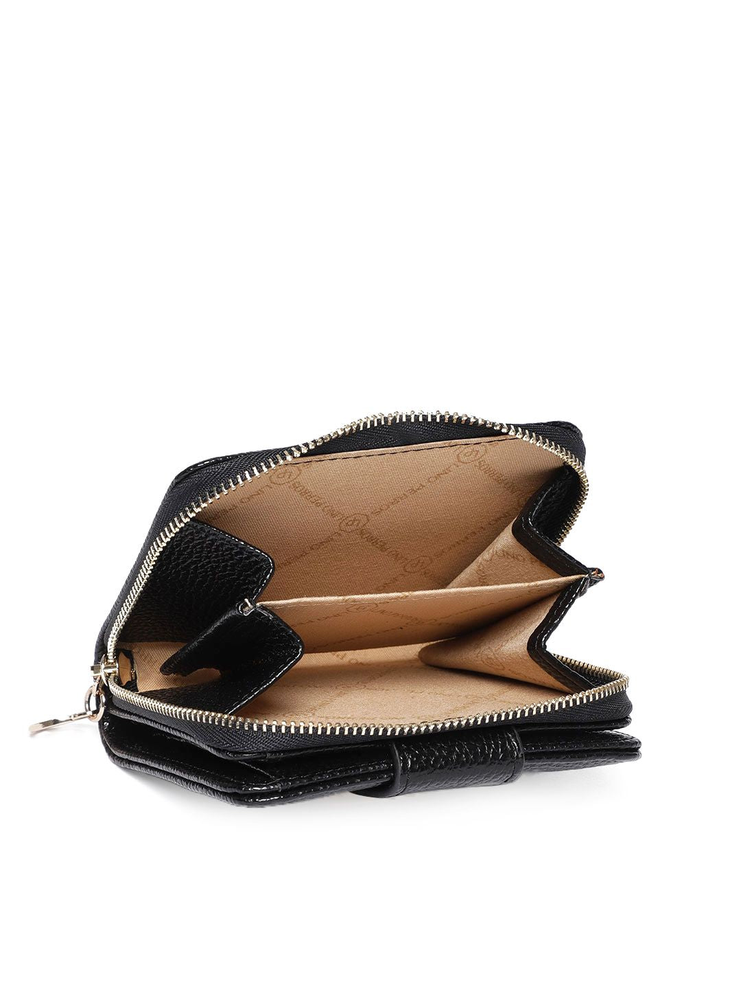 Lino Perros Women Black Solid Zip Around Wallet